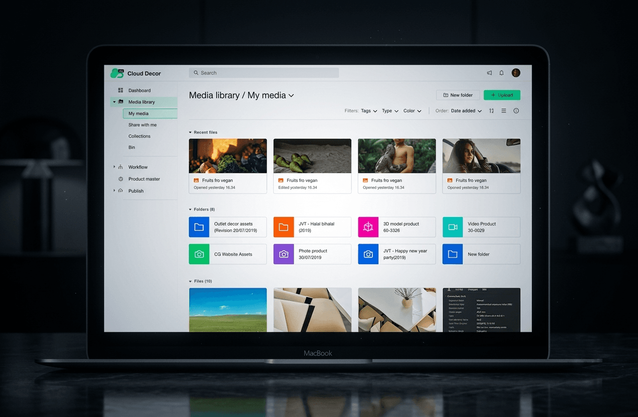 Cloud Decor product and asset management interface