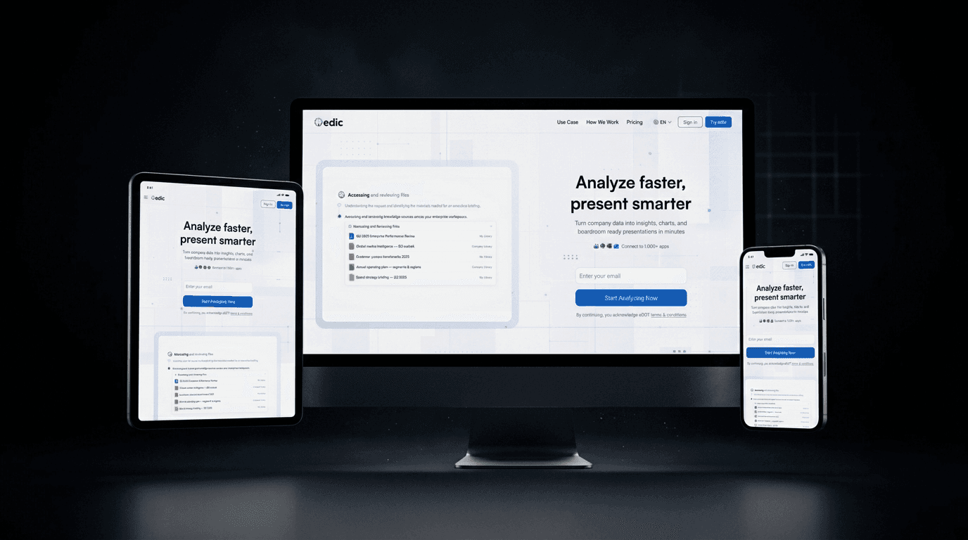 edic enterprise AI platform landing page